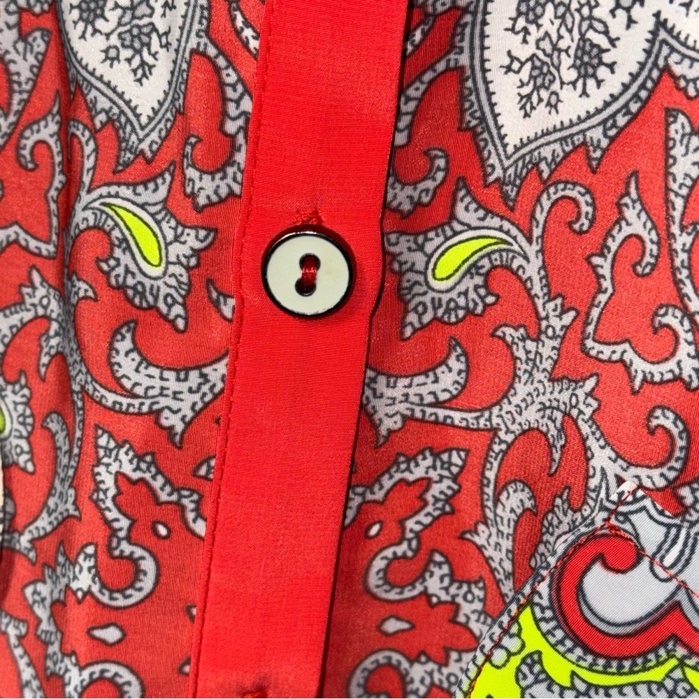 YOANA BARASCHI button down paisley print belted dress SMALL - Picture 7 of 12